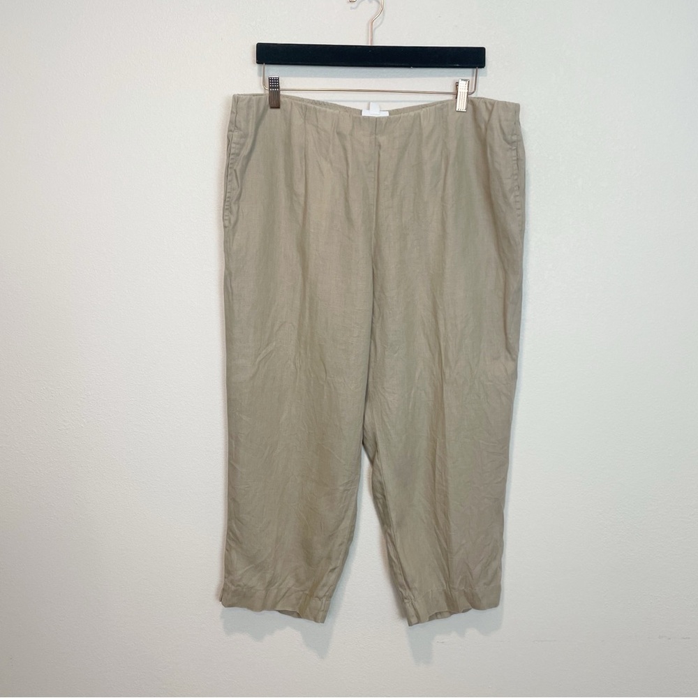 Pure Jill 100% Linen Slim Crops Pants Pull On Size Large